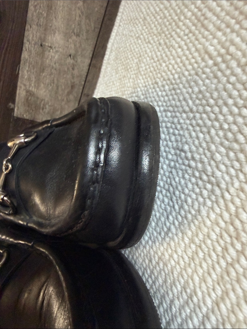 Gucci Black Leather Horsebit Slip-On Loafers - Picture 5 of 12